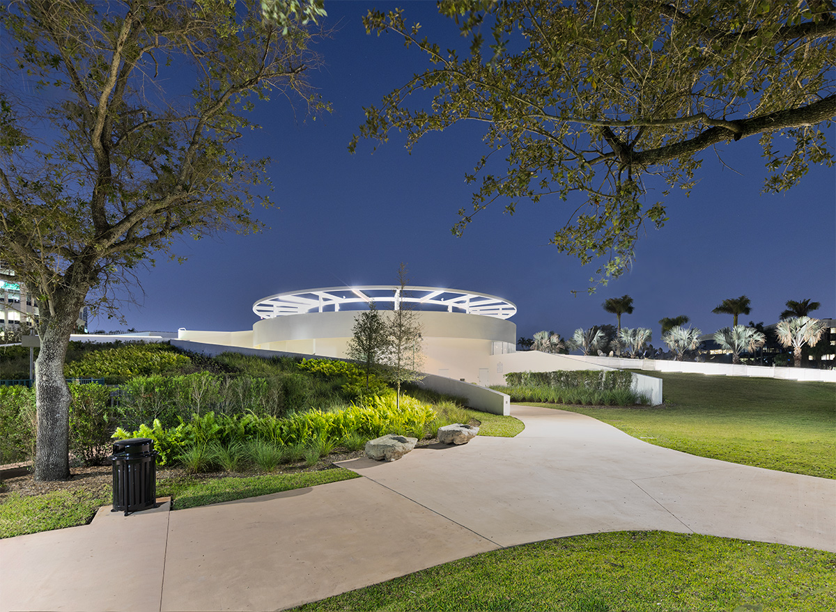 Architectural dusk view of the Doral Cultural Center  Miami, FL